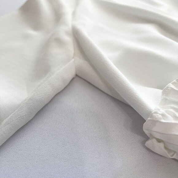 PRETTYLITTLETHING WHITE FRILL DETAIL PLEATED SKATER DRESS - - Picture 8 of 11